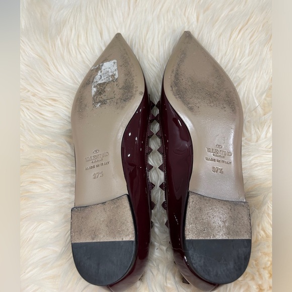Authentic Valentino Garavani size 37.5(7) Rockstud Tonal Patent Ballerina Flat - Picture 9 of 11